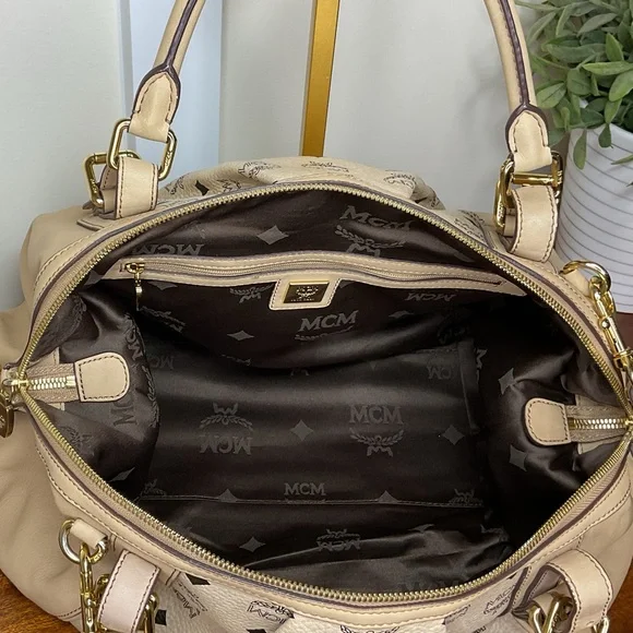 MCM Tan Monogram Satchel - Picture 11 of 16